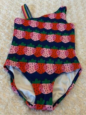 Hanna Andersson strawberry swim suit - size 6-7